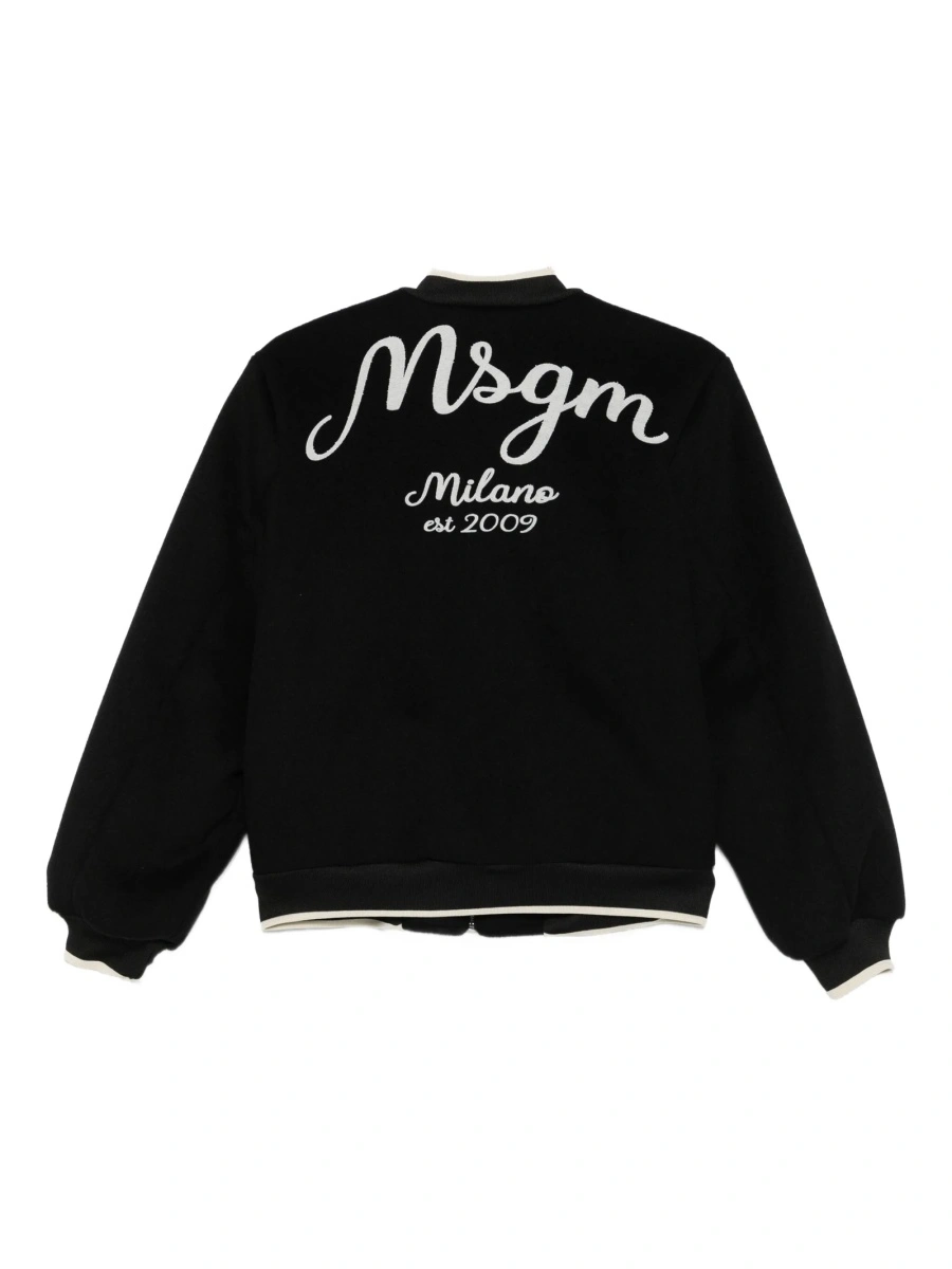 Bomber jacket MSGM neagra din poliamida si polyester - Img 2