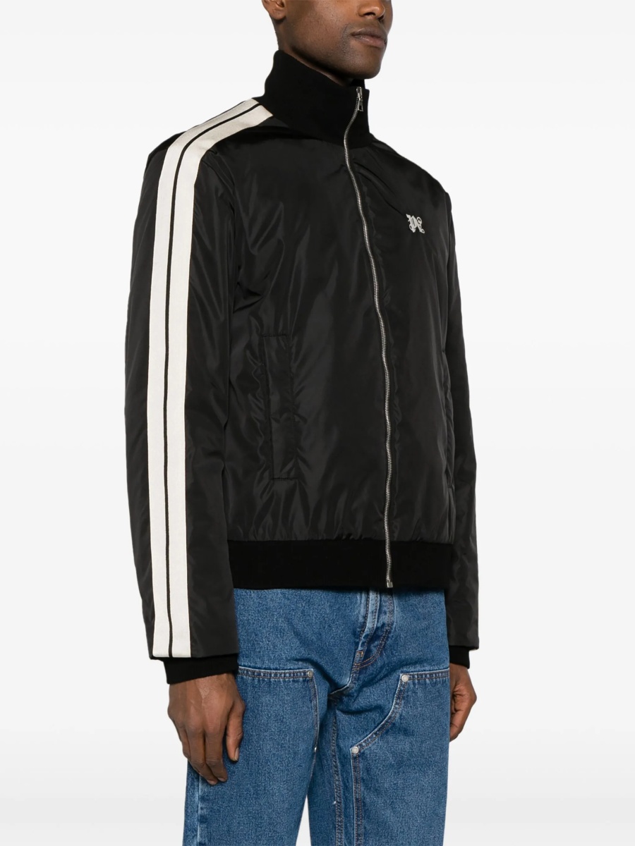 Bomber jacket Palm Angels track neagra din spandex/elastan si bumbac - Img 3