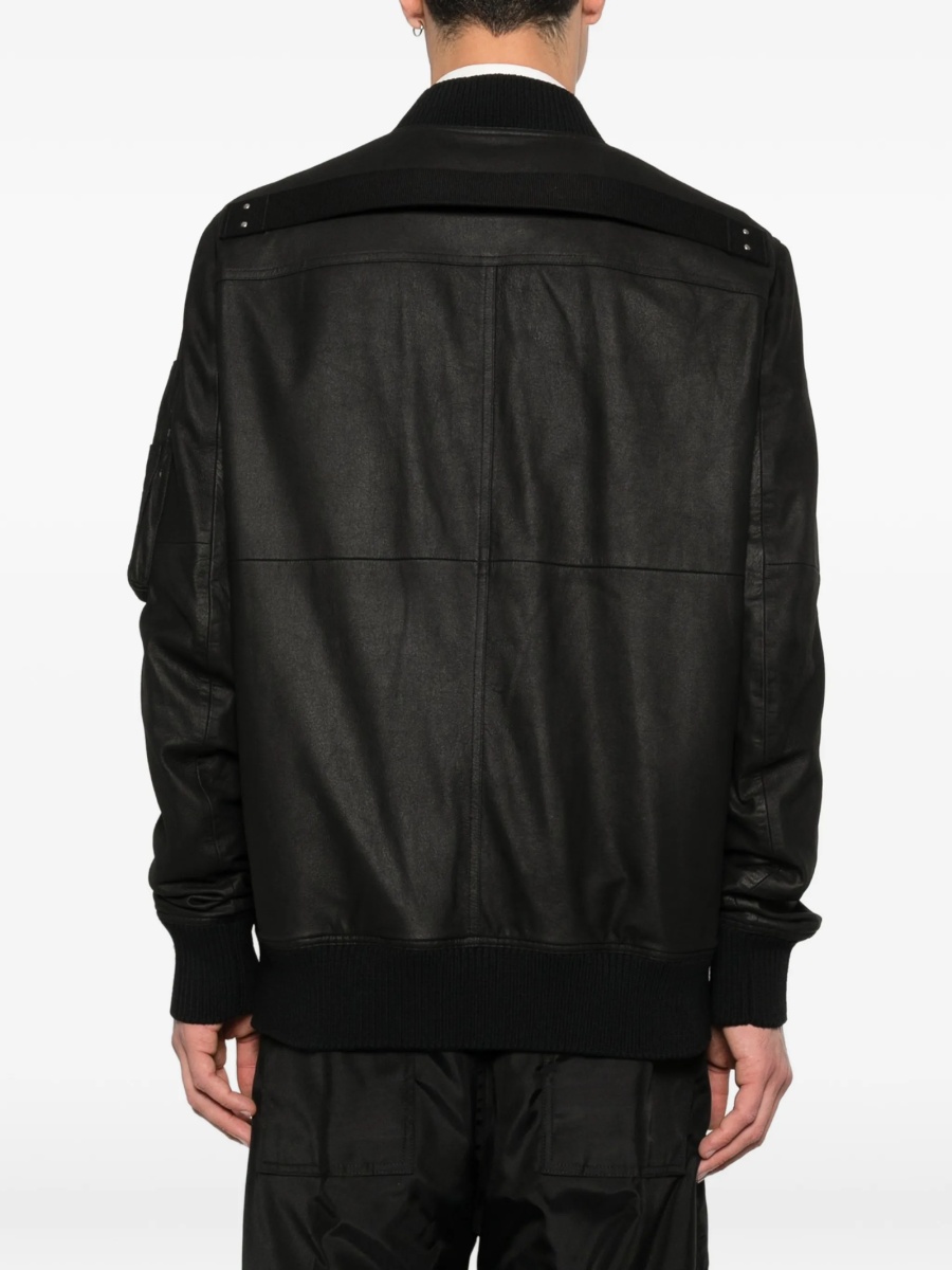 Bomber jacket Rick Owens neagra din lana si spandex/elastan - Img 4