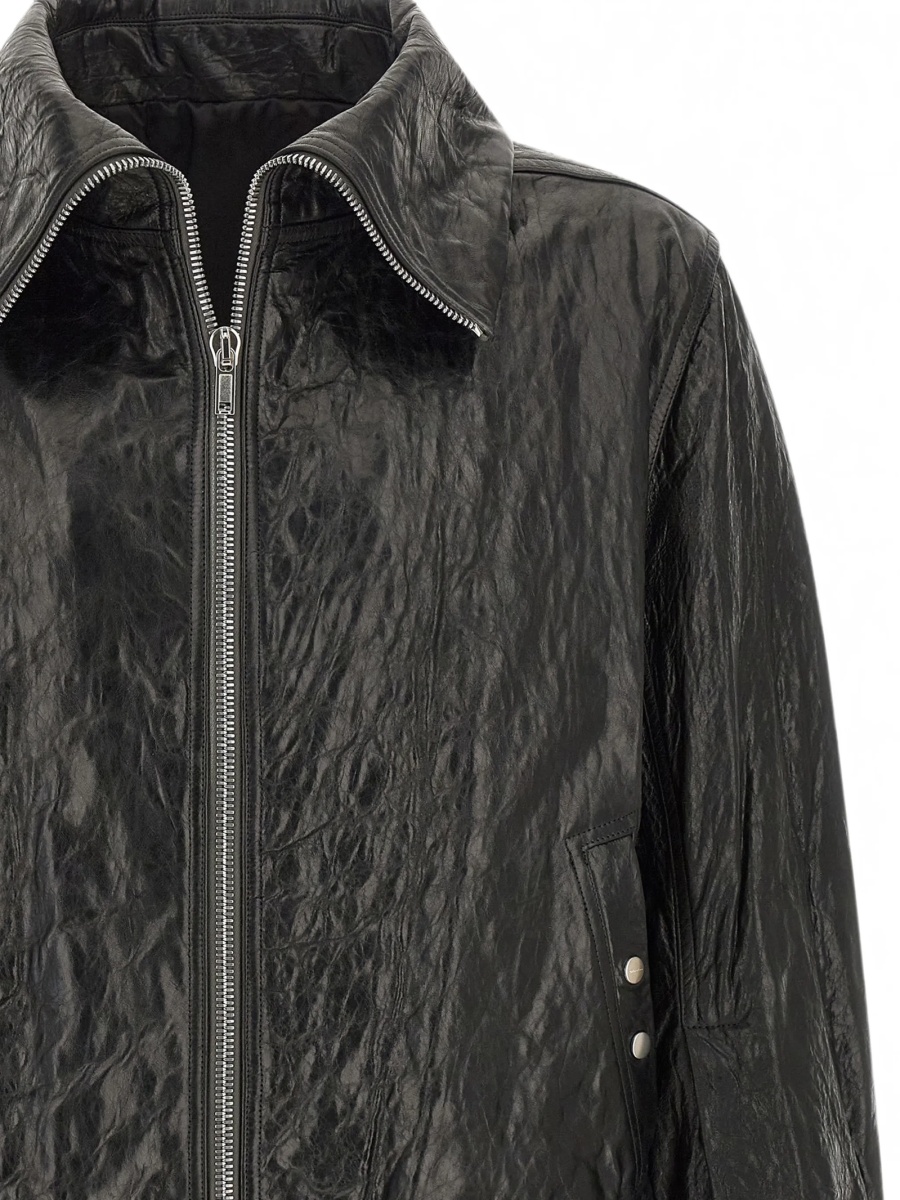Bomber jacket Rick Owens neagra din piele - Img 3