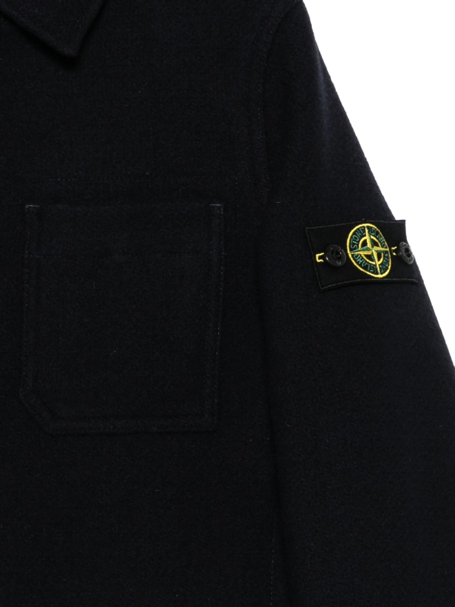 Bomber jacket Stone Island albastra din poliamida si lana - Img 3