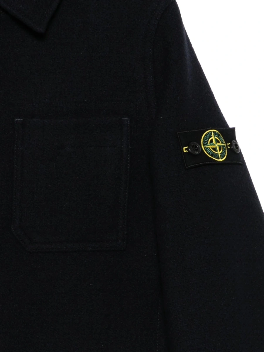 Bomber jacket Stone Island albastra din poliamida si lana - Img 3