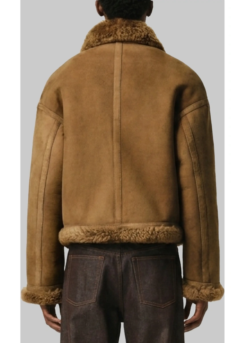 Bomber Sheepskin Shearling Aviator Jacket - Img 3