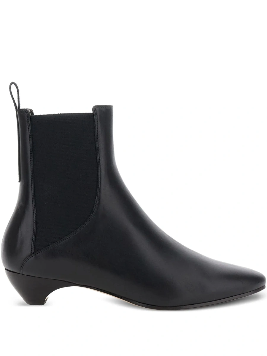 Botine 'Allegra Chelsea' Black Ankle Boots with Elastic Panels in Leather Woman - Img 8
