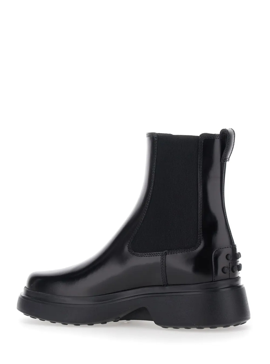 Botine Black Ankle Boots with Elastic Inserts on the Side in Leather Blend for Women - Img 3