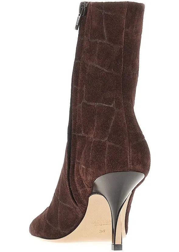 Botine Croco-embossed leather ankle boots - Img 3
