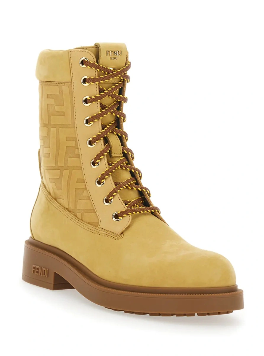 Botine Fendi galbene din piele - Img 2