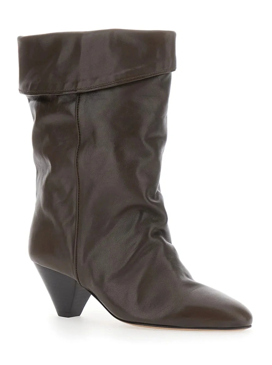 Botine Isabel Marant maro din piele - Img 2