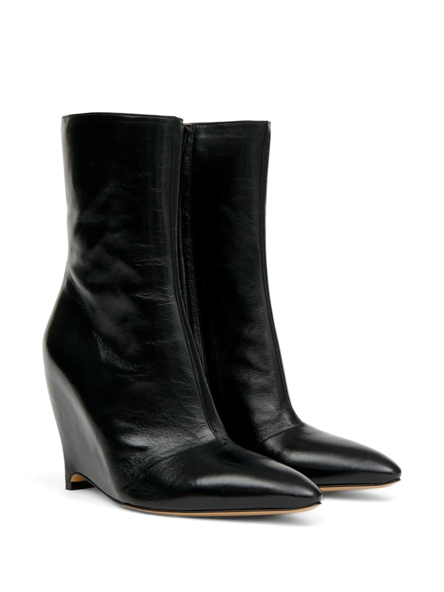 Botine Maison Margiela negre din piele - Img 5