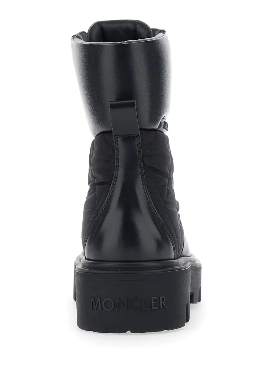 Botine Moncler negre din piele - Img 4