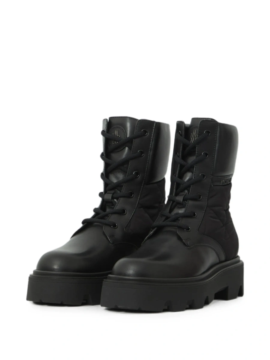Botine Moncler negre din piele - Img 5