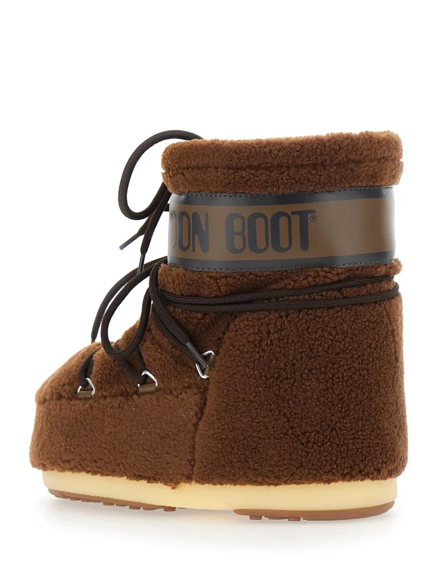 Botine Moon Boot maro din fleece - Img 3