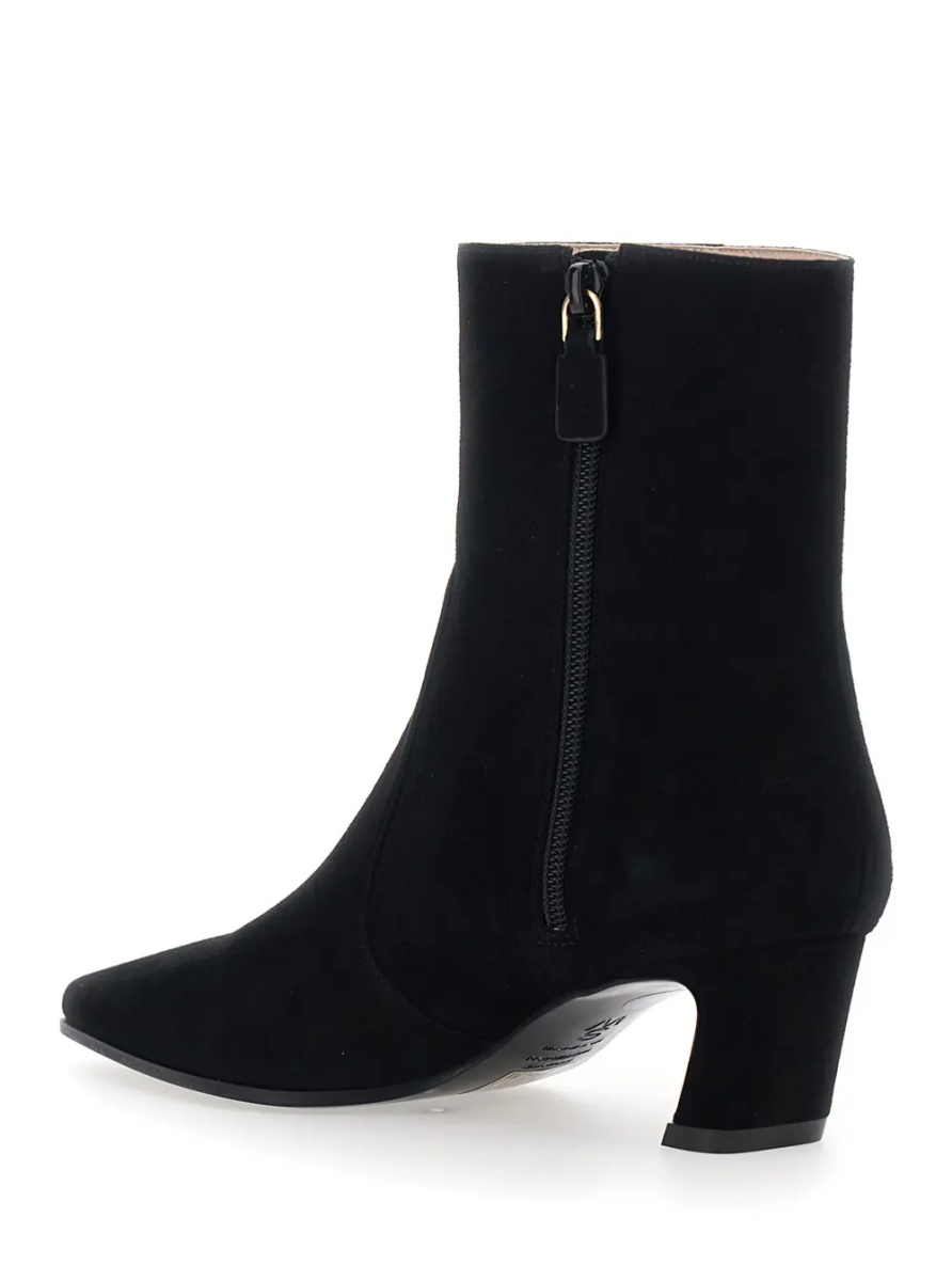 Botine 'Stassi' Black Ankle Boots with Side Zip Closure and Medium Heel in Leather for Women - Img 3