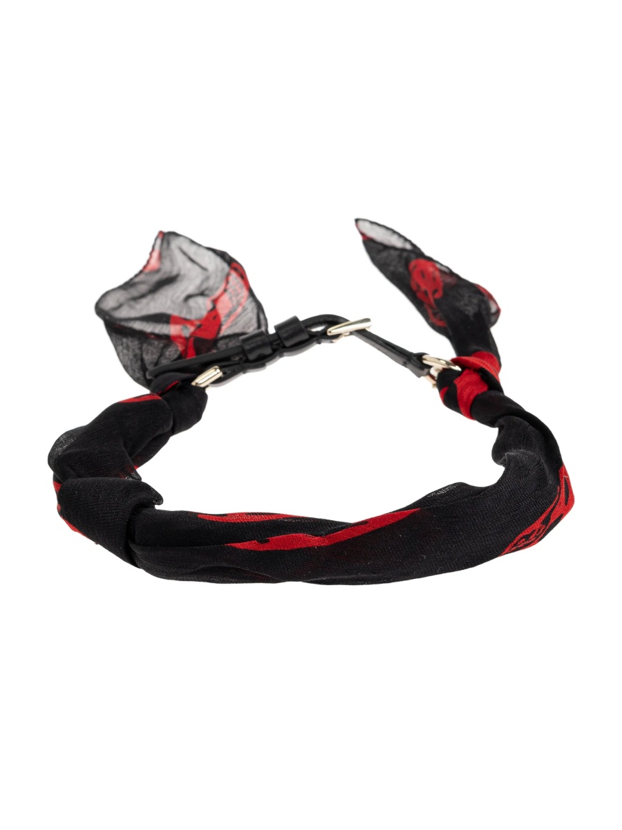 Bratara Alexander McQueen neagra din matase - Img 5