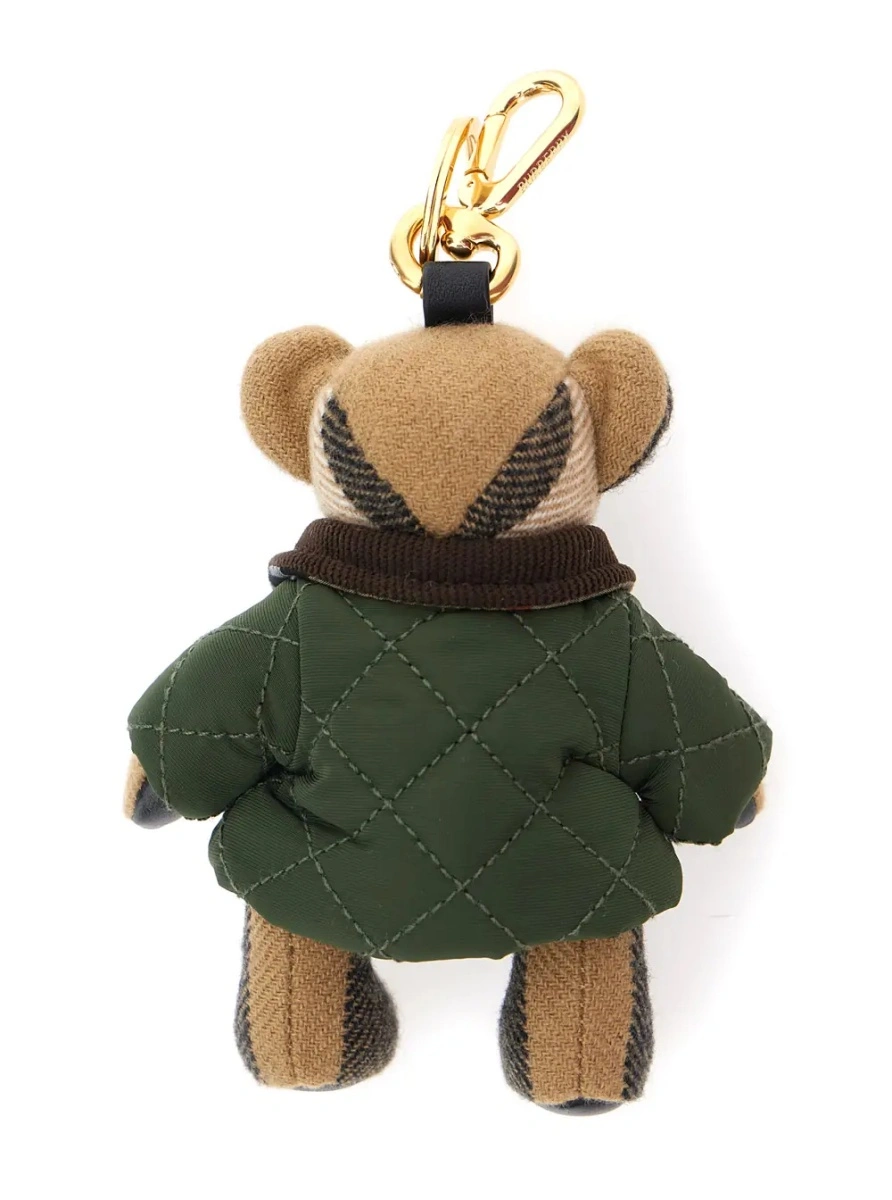 Brelocuri 'Thomas Countryside' Green Keychain with Bear Charm and Clasp in Cashmere and Metal for Women - Img 2