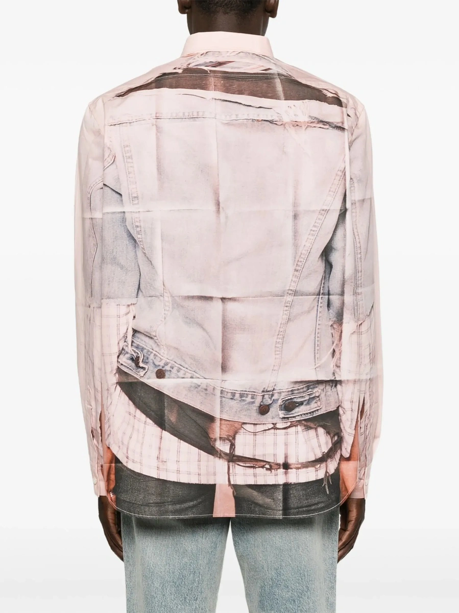 Camasa Acne Studios roz din bumbac - Img 6