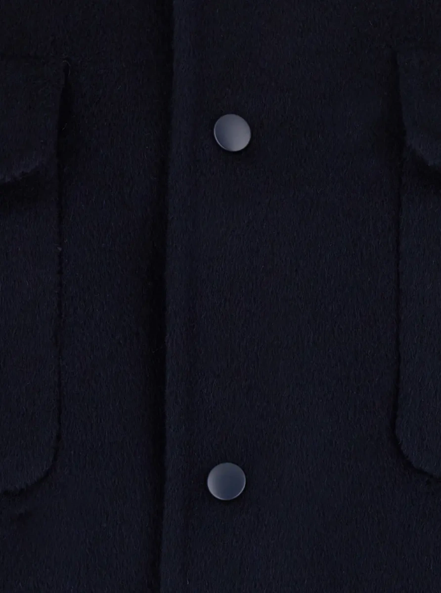 Camasa Blue Shirt with Classic Collar and Long Sleeves in Wool for Women - Img 3