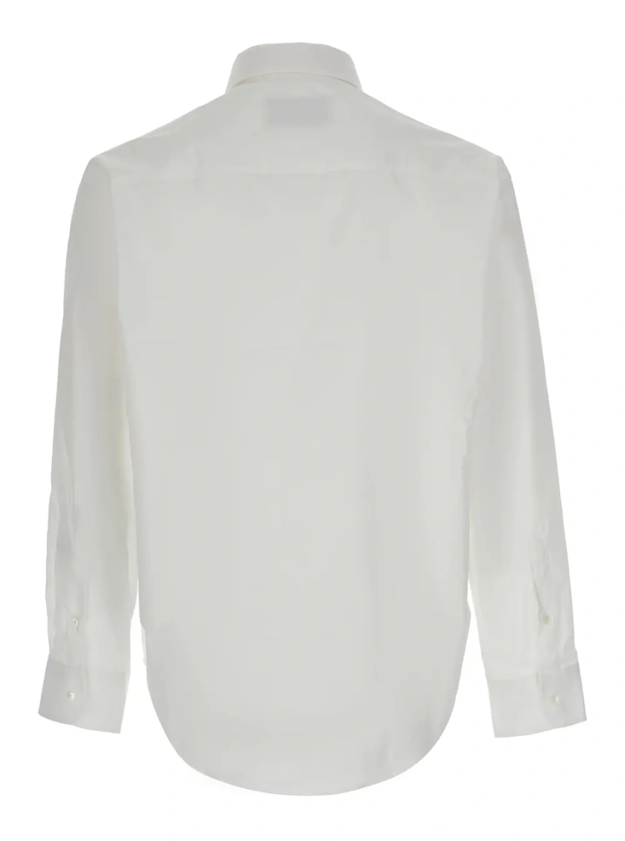 Camasa Boxy fit shirt with button-down collar and Ami de Coeur embroidery in white fabric for women - Img 2