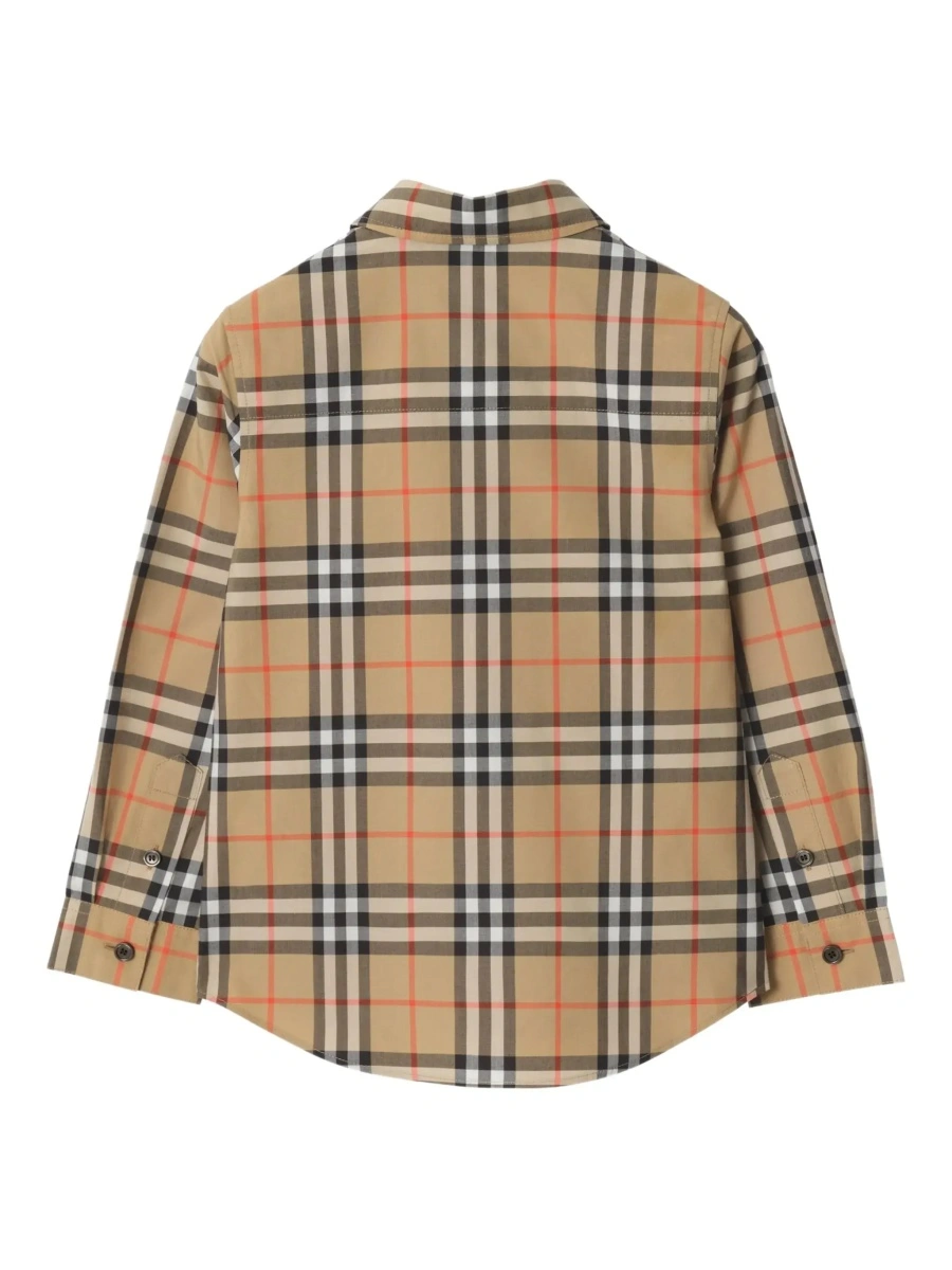 Camasa Burberry Kids bej din bumbac - Img 4