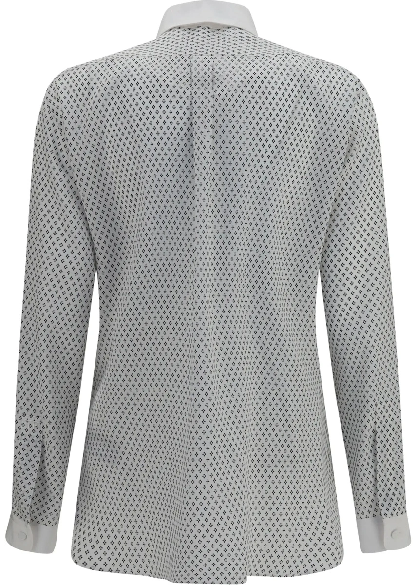 Camasa casual Diamond print silk crêpe de chine Shirt - Img 2
