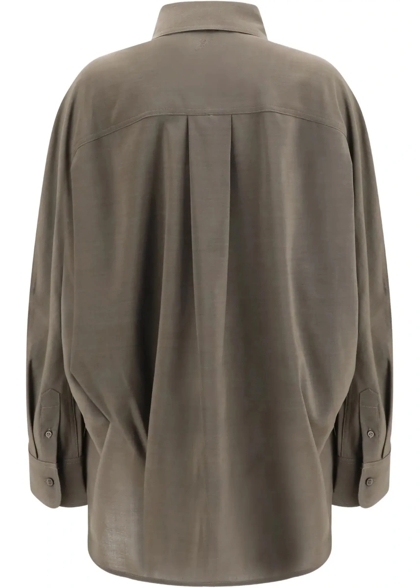 Camasa casual JACQUEMUS gri din lana virgina - Img 4