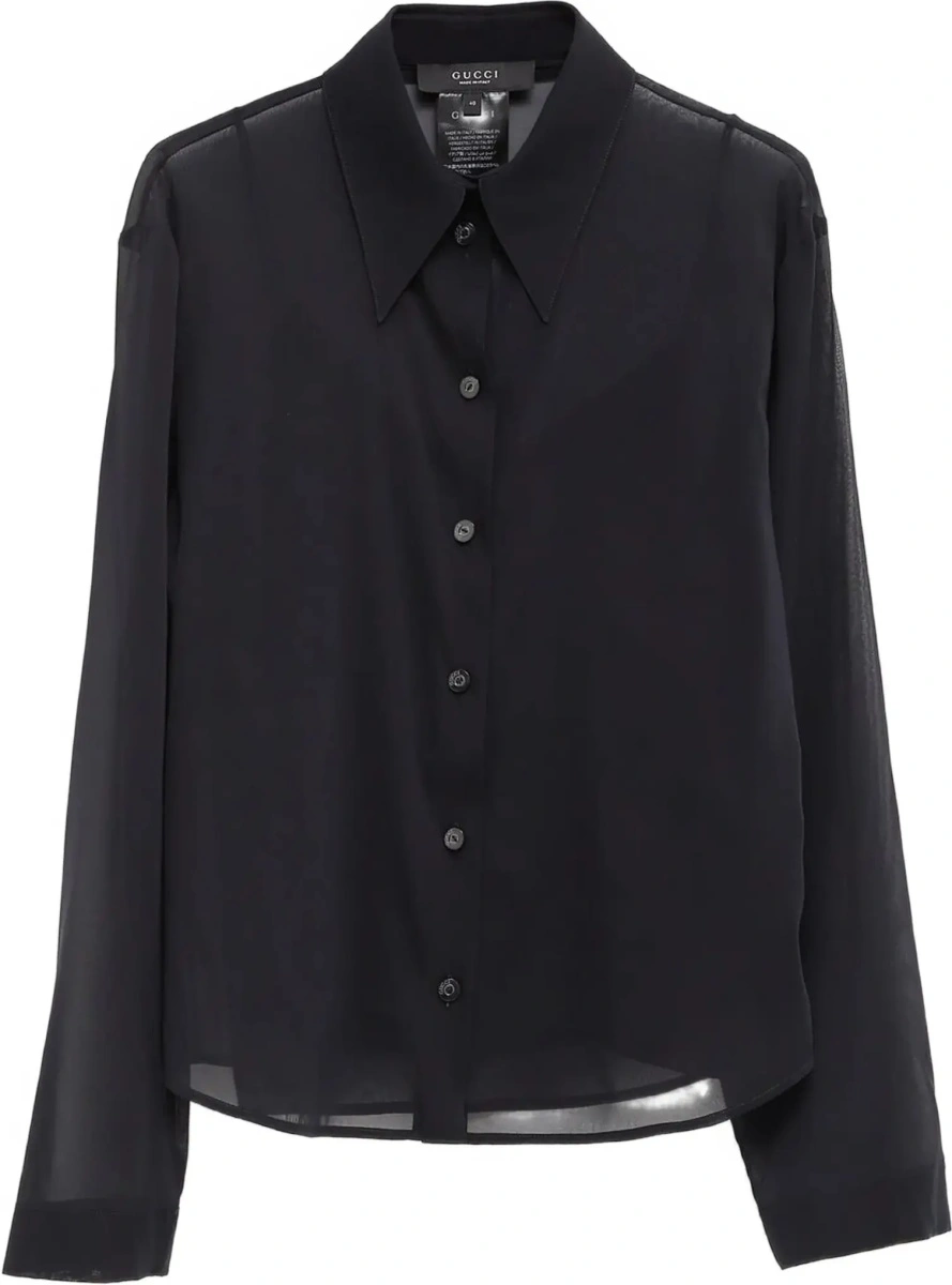 Camasa casual Stretch silk chiffon Shirt - Img 6