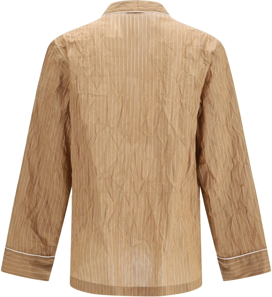 Camasa casual Vanity Shirt-style robe in froissé striped fabric - Img 2
