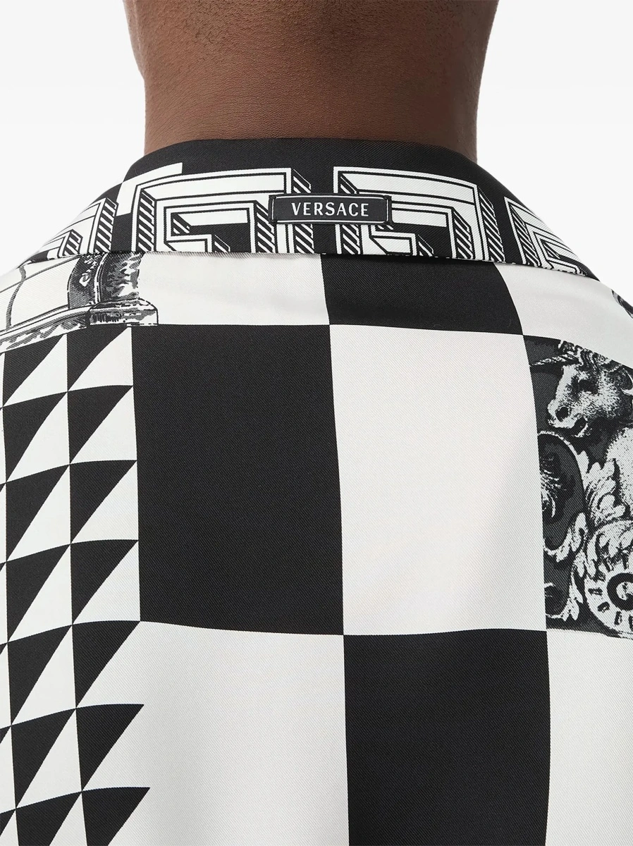 Camasa casual Versace neagra din matase - Img 6