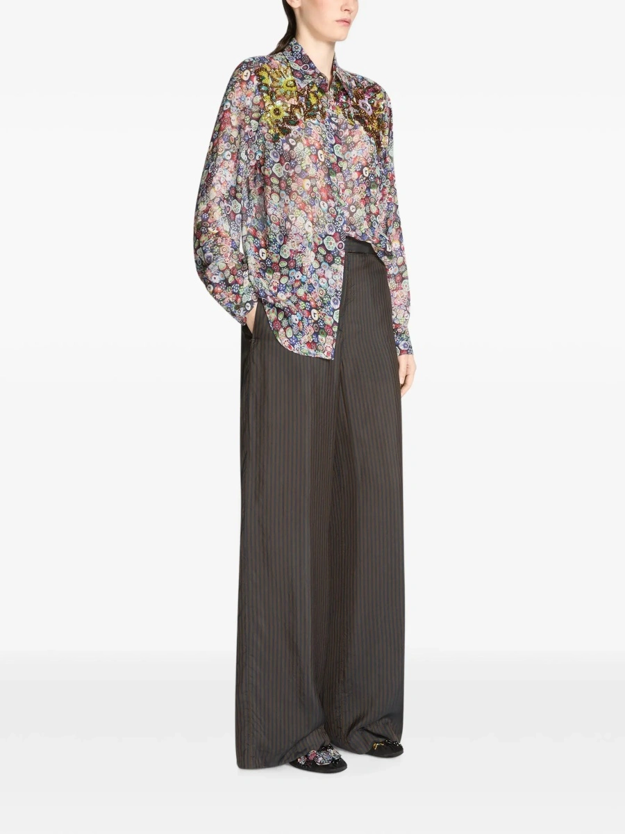 Camasa Dries Van Noten multicolor din vascoza - Img 5