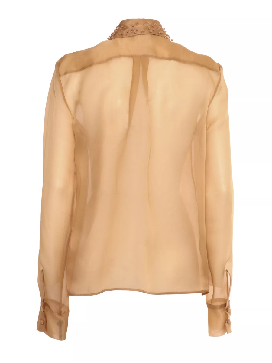 Camasa ORGANZA BASIC SHIRT WITH GALASSIA EMBROIDERED COLLAR - Img 3