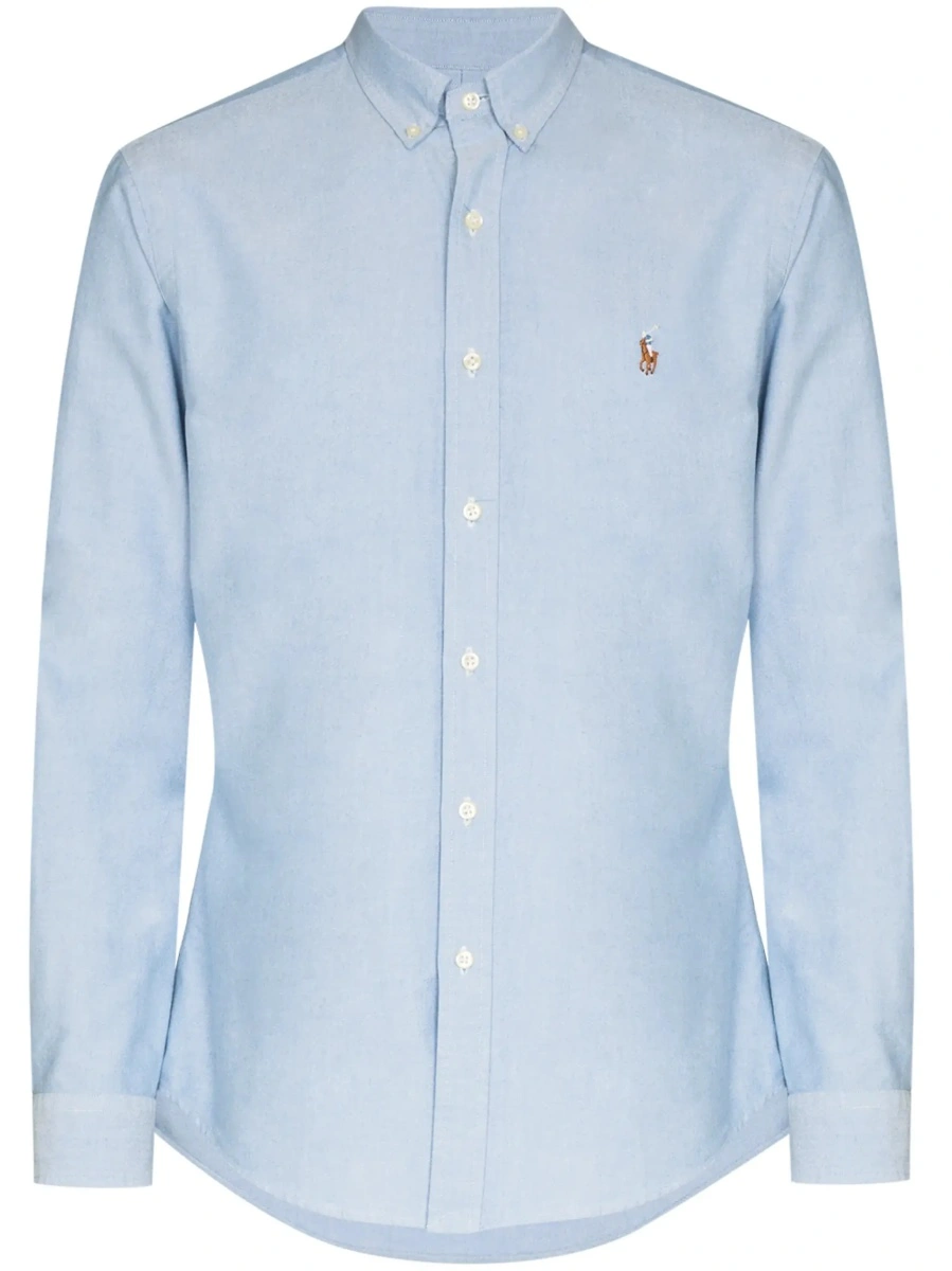 Camasa Ralph Lauren albastra din bumbac 'Slim Fit Oxford' - Img 8
