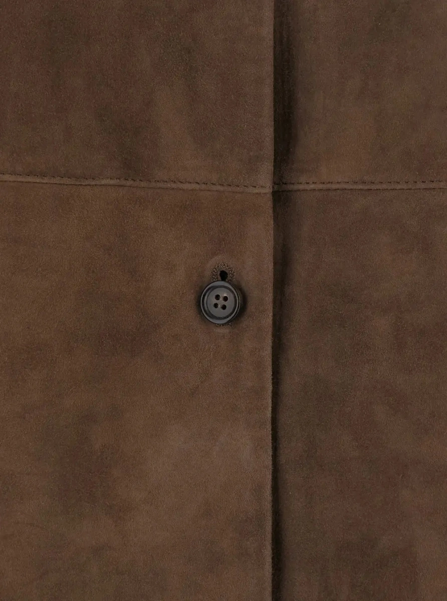 Camasa 'S MAXMARA maro din piele intoarsa - Img 3