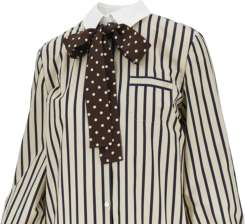Camasa Striped shirt with silk bow - Img 2