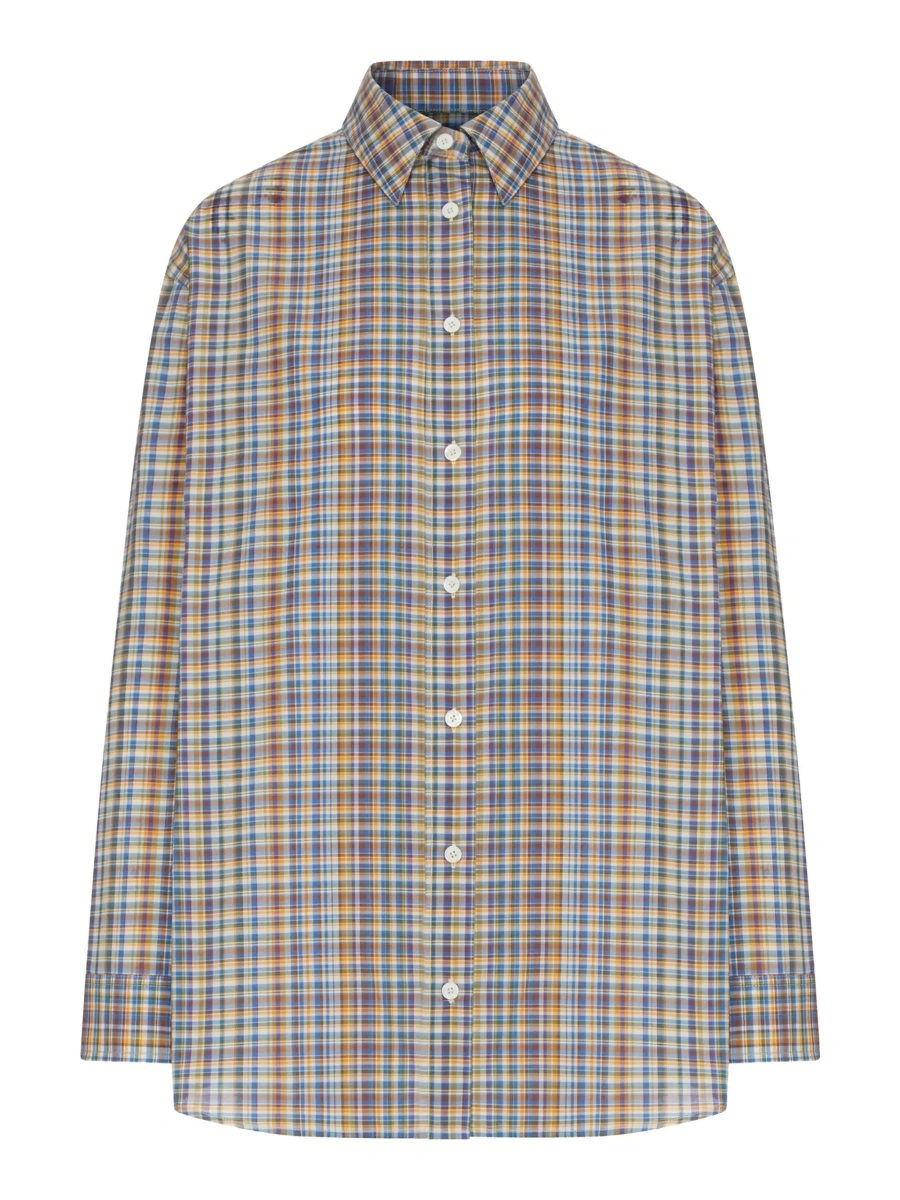 Camasa TOTÊME multicolor Shirt with all-over check pattern in cotton for women - Img 4
