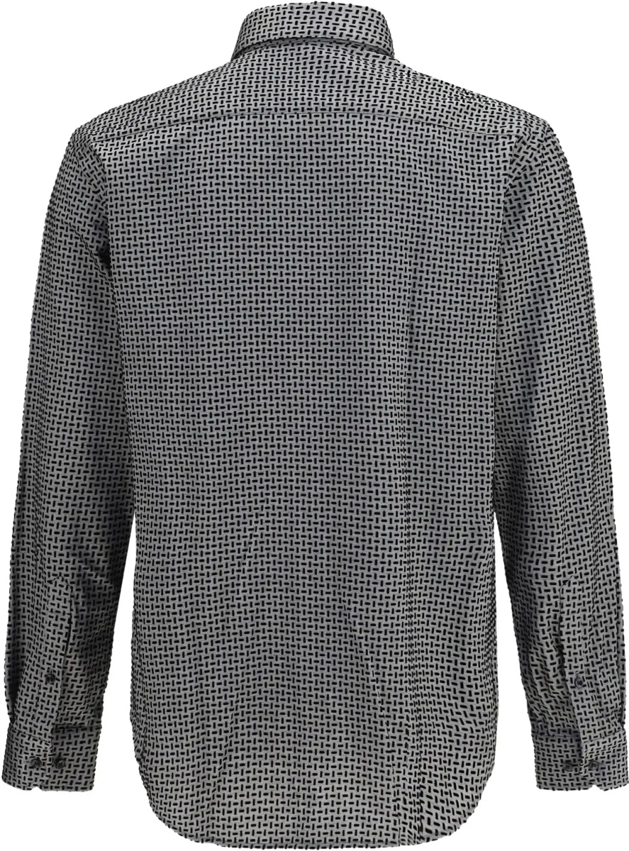Camasi Cotton Shirt with geometric flock print - Img 4