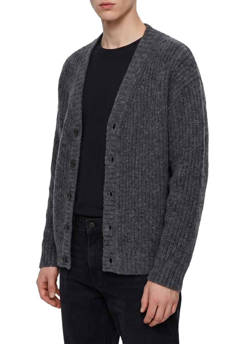 Cardigan Anthracite Wool Cardigan Over - Img 2