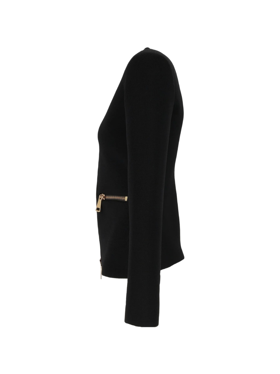 Cardigan Elisabetta Franchi negru din poliamida si vascoza - Img 3