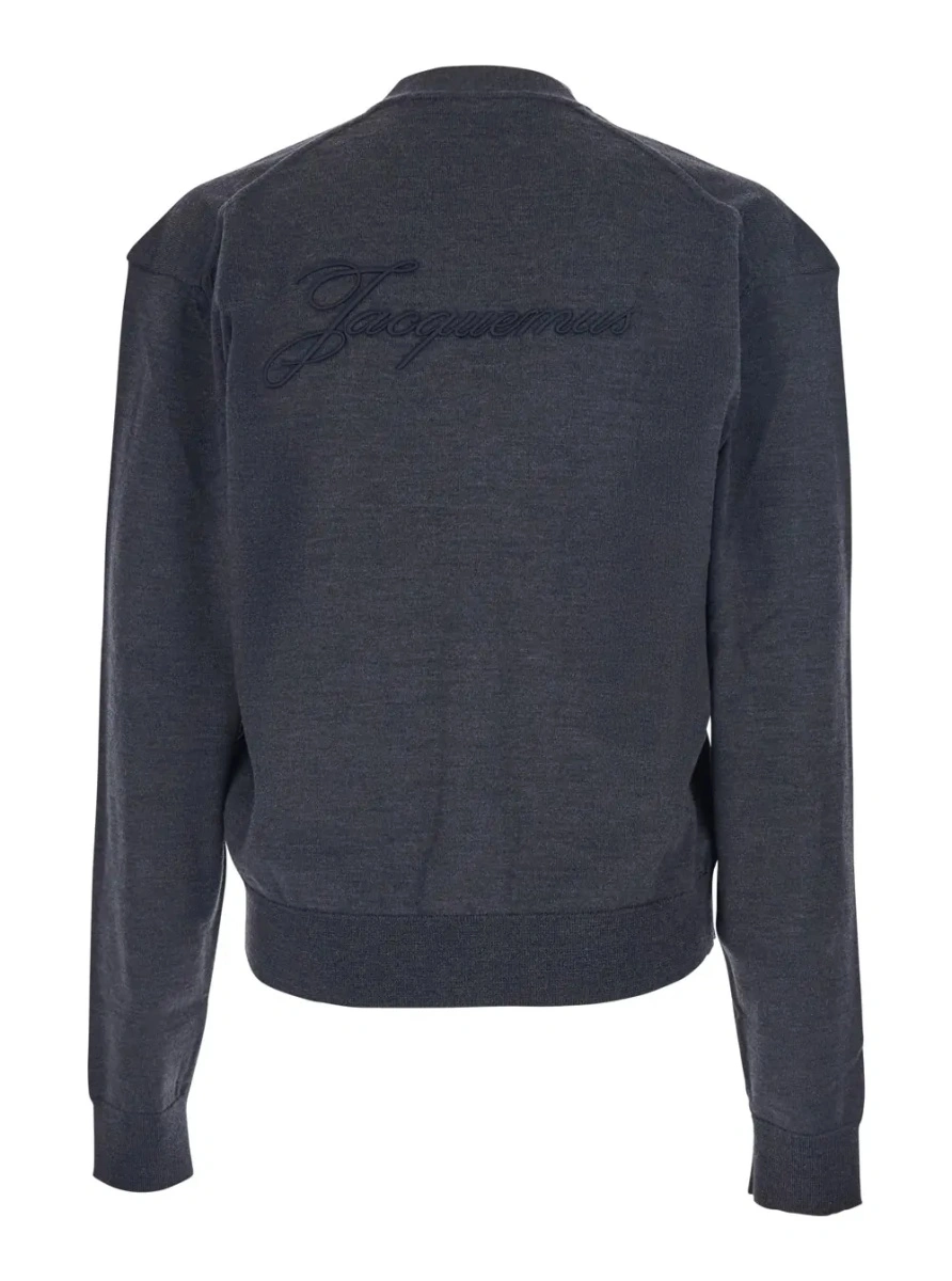Cardigan JACQUEMUS gri din bumbac - Img 2