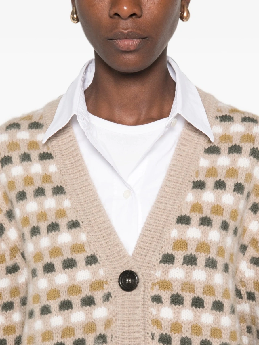 Cardigan Mazzarelli neutru din lana si casmir - Img 5