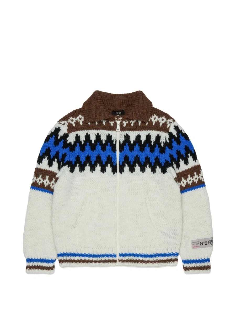 Cardigan N°21 Kids multicolor din lana - Img 7