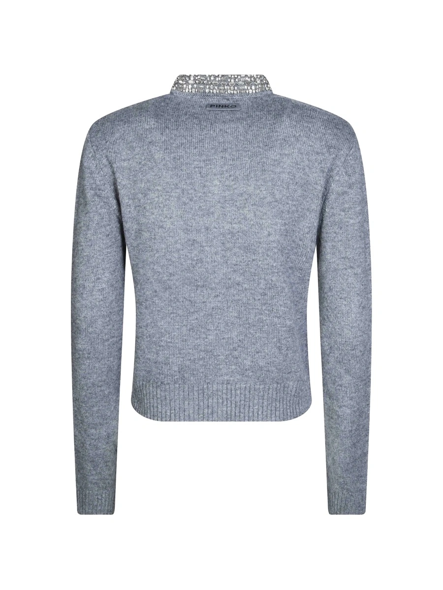 Cardigan Pinko gri din lana si casmir - Img 2