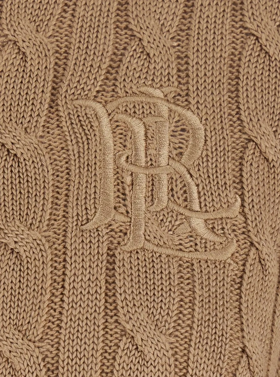Cardigan Ralph Lauren bej din bumbac cu impletitura torsada - Img 3