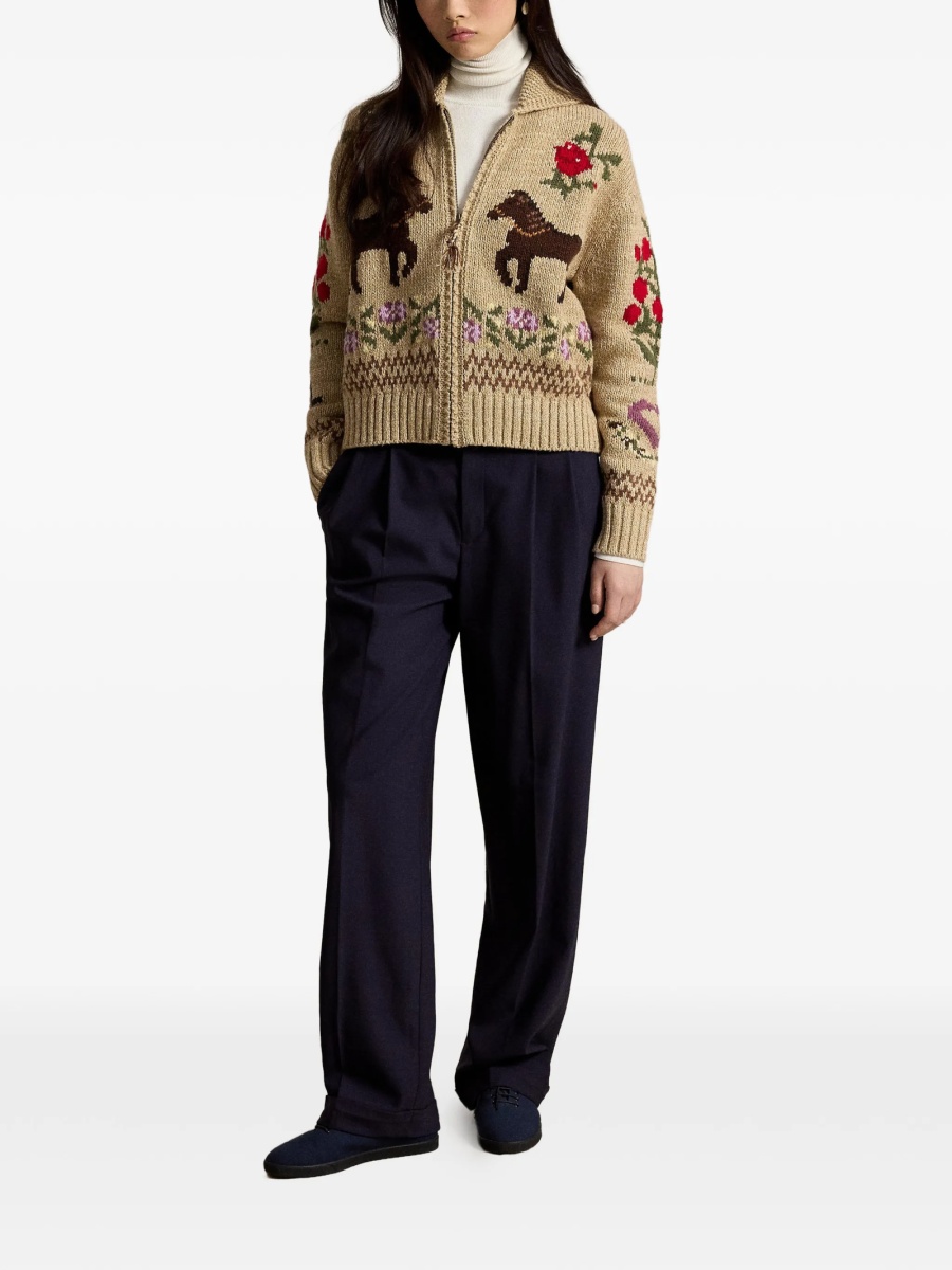 Cardigan Ralph Lauren neutru din bumbac si lana - Img 2