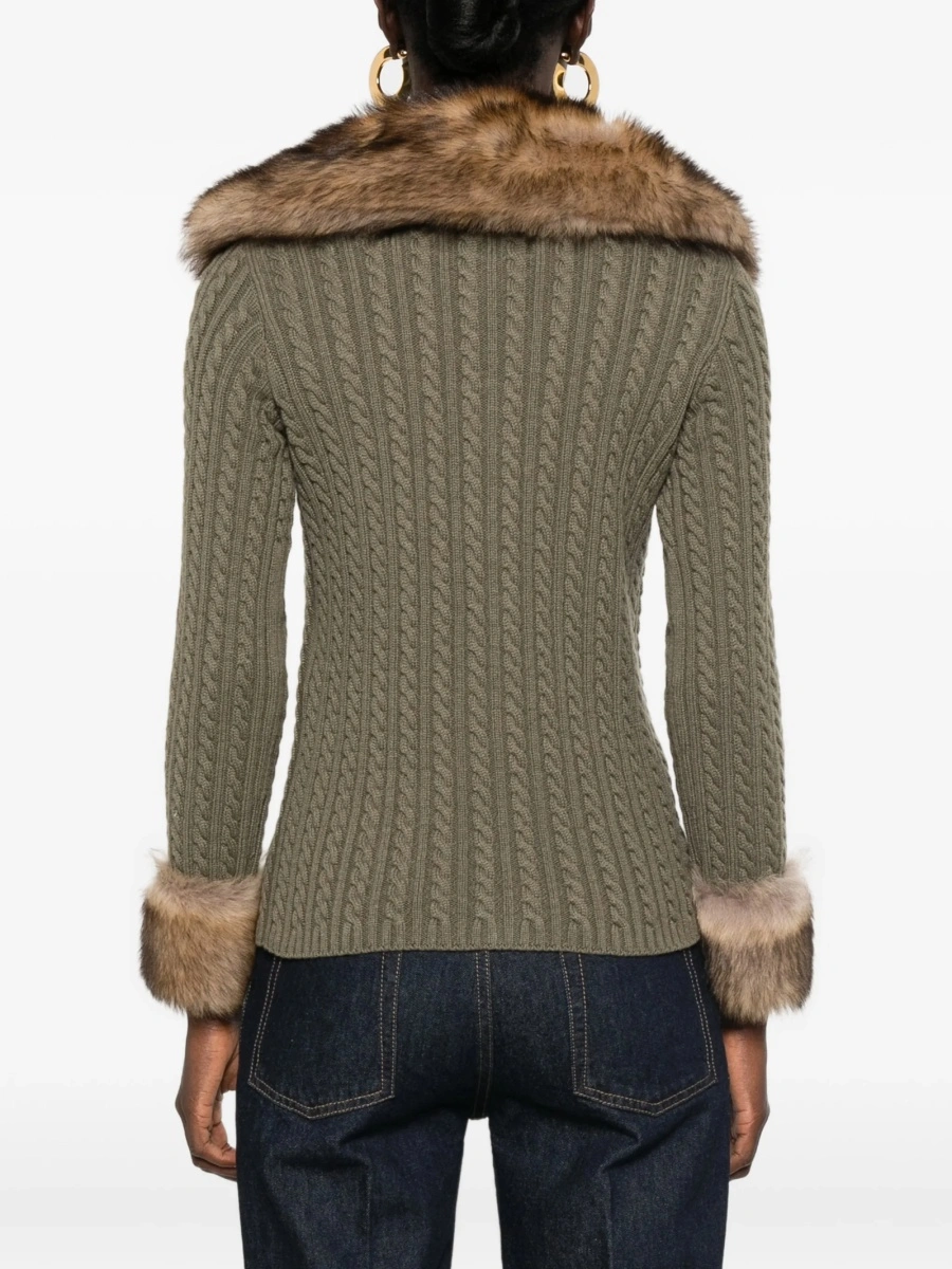 Cardigan Saint Laurent verde din casmir - Img 4