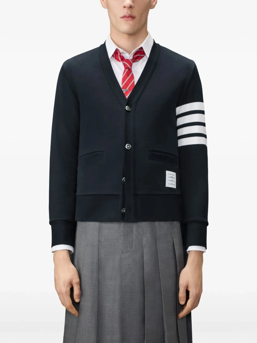 Cardigan Thom Browne albastru din bumbac - Img 5
