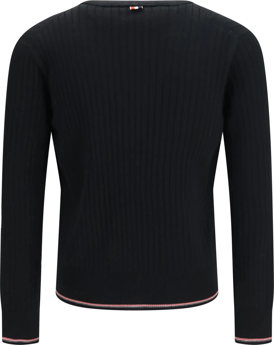 Cardigan Thom Browne negru din lana merinos - Img 2