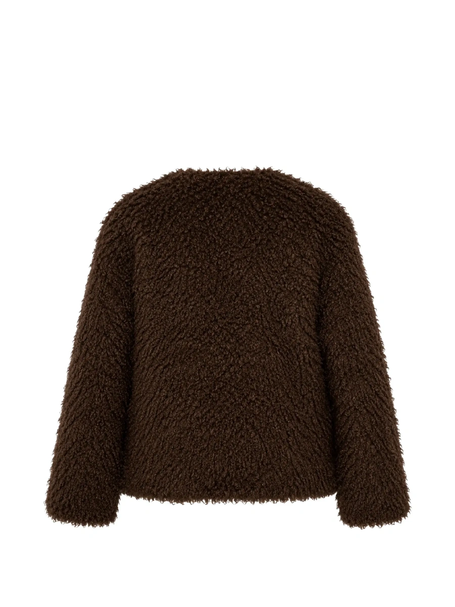 Cardigan TWINSET maro din blana ecologica - Img 4