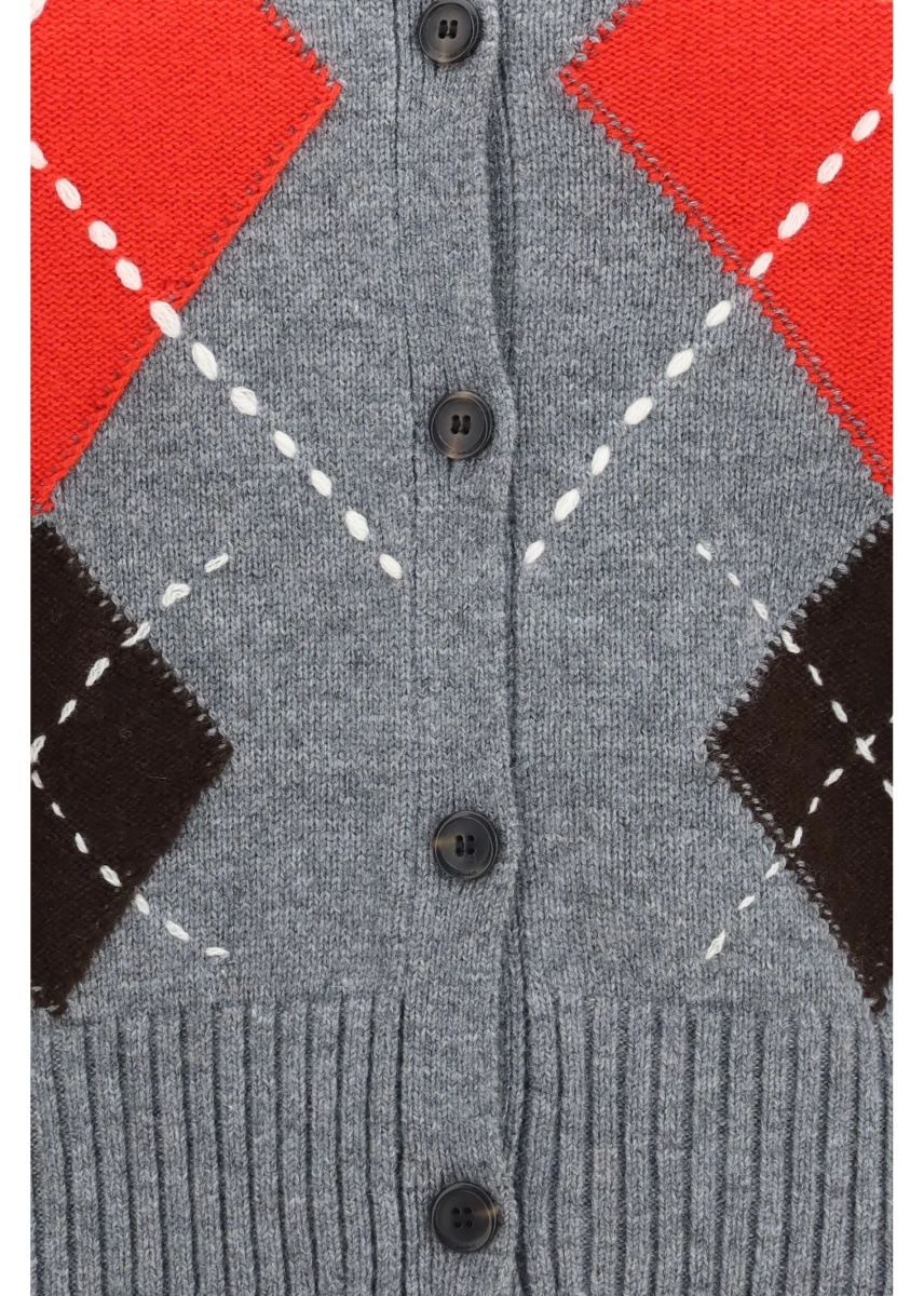 Cardigane Cardiff diamond wool and cashmere crewneck Cardigan - Img 3