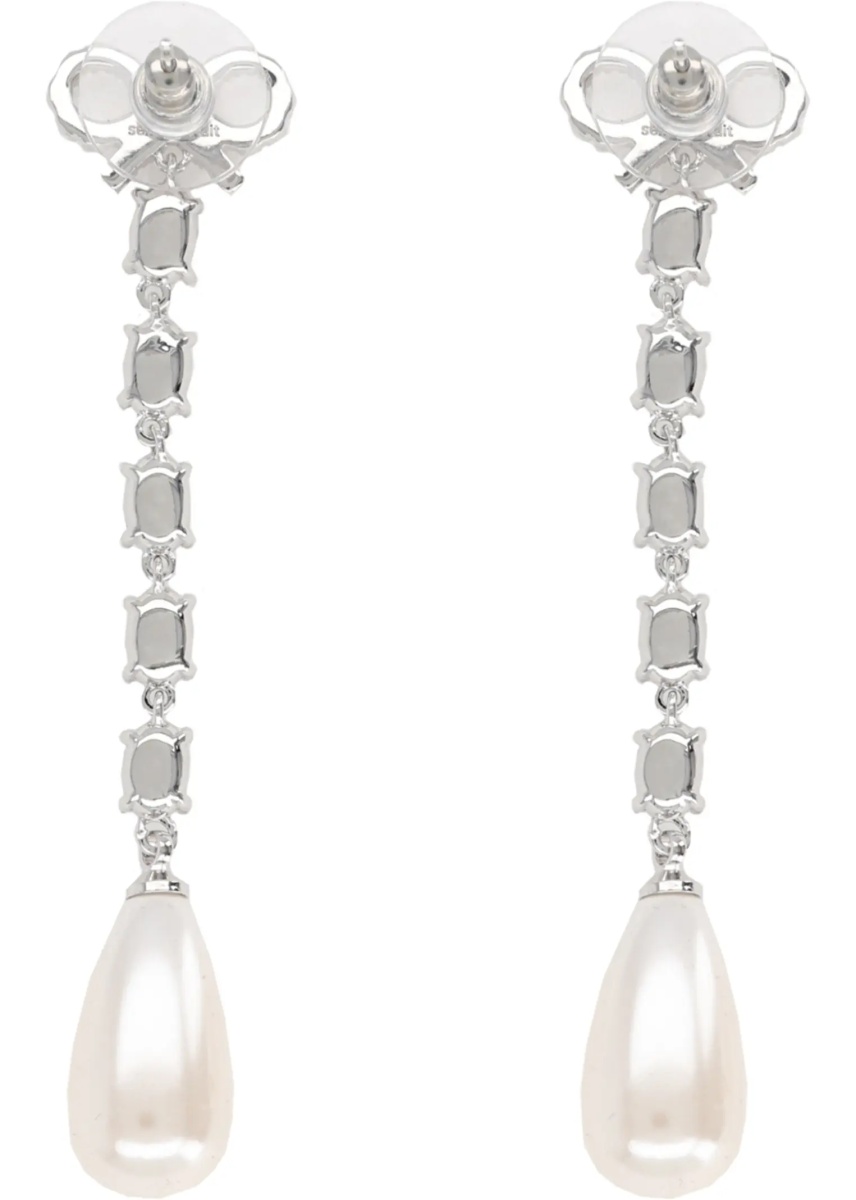 Cercei "Bow Pearl Droplet" Earrings - Img 2