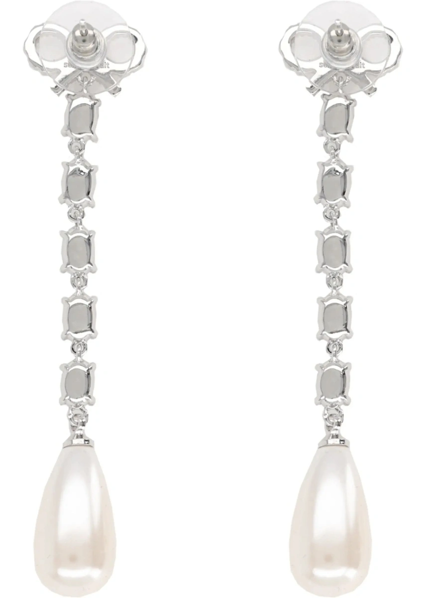 Cercei "Bow Pearl Droplet" Earrings - Img 2